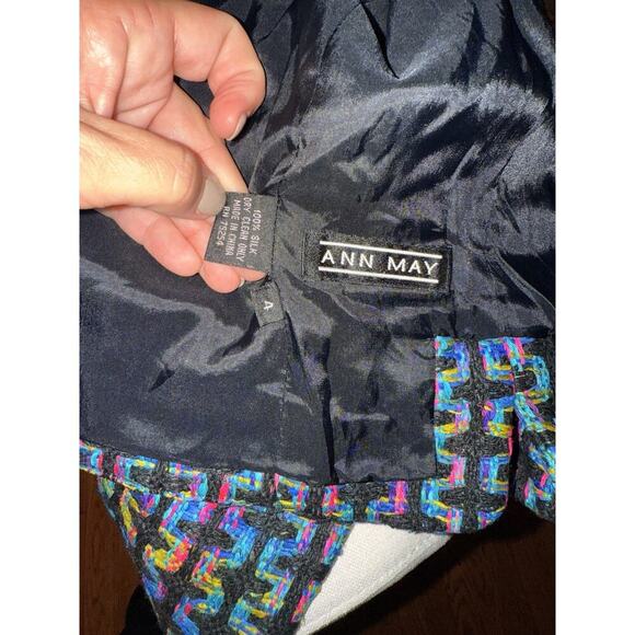 Anna May Silk Blazer Jacket Multicolor Tweed Size 4 - Picture 6 of 6
